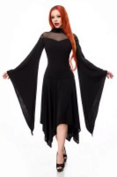 Hochgeschlossenes Kleid mit Flügelärmeln günstig online kaufen