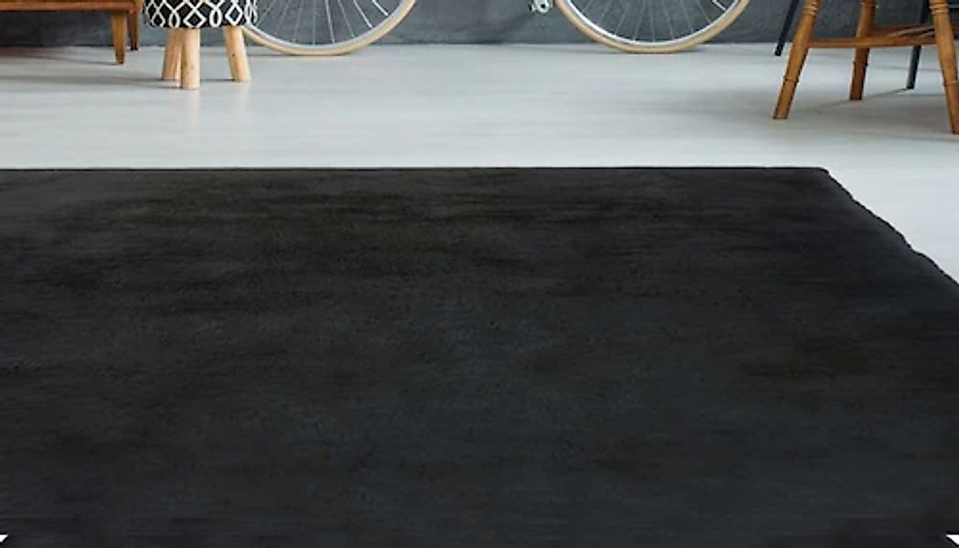 my home Fellteppich »Alvin«, rechteckig, 45 mm Höhe, Teppich in Kaninchenfe günstig online kaufen
