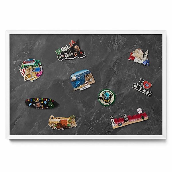 Tulup Magnettafel Metall Magnettafel Gerahmt Dunkle Steinstruktur 60x40 cm günstig online kaufen