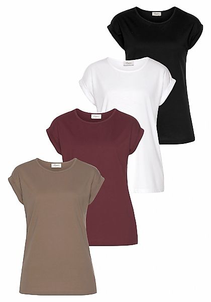 Boysens T-Shirt, (Packung), Kurzarm, basic, Rundhalsausschnitt - NEUE FARBE günstig online kaufen
