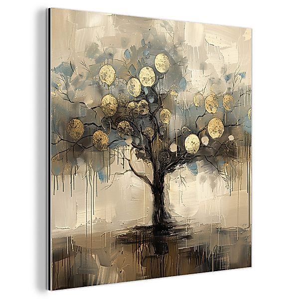 MuchoWow Metallbild Beige - Abstrakt - günstig online kaufen
