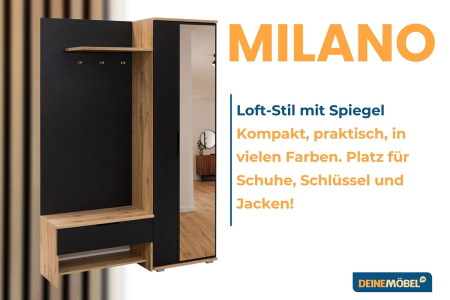 Deine Möbel 24 Garderobenschrank MILANO Garderobe günstig online kaufen