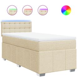 vidaXL Bett Boxspringbett mit Matratze Creme günstig online kaufen