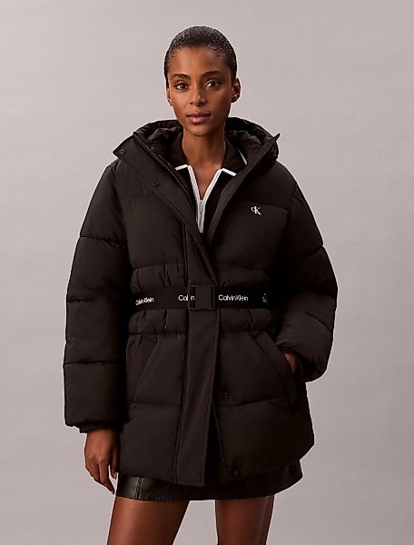 Calvin Klein Jeans Steppjacke "BELTED MIDWEIGHT PUFFER", mit Kapuze, Mit Ru günstig online kaufen