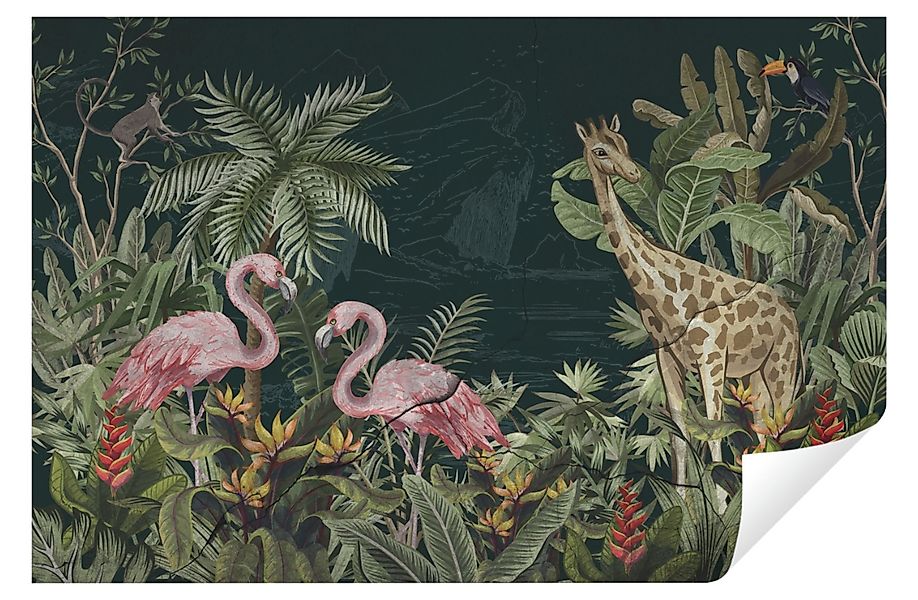 Wallarena Fototapete Dschungel Blätter Tiere Moderne günstig online kaufen