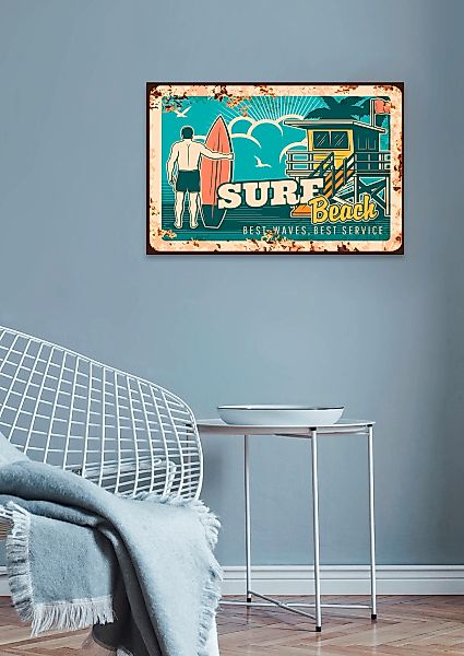 queence Metallbild "Surf Beach", (1 St.), Stahlschilder günstig online kaufen