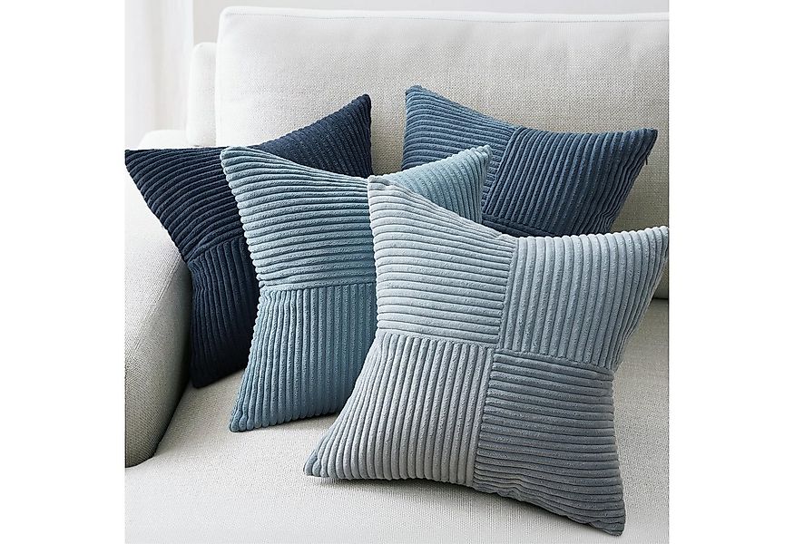 Topfinel Kissenbezug 40x40 4er set Kissenbezüge 50x50 Kordsamt mit Streifen günstig online kaufen