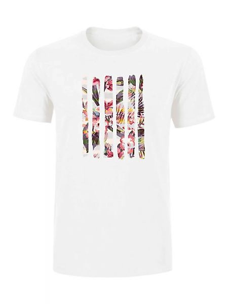 Herren Sommer T-shirt Rolls "Floral" In Weiß Aus 100% Bio-baumwolle günstig online kaufen