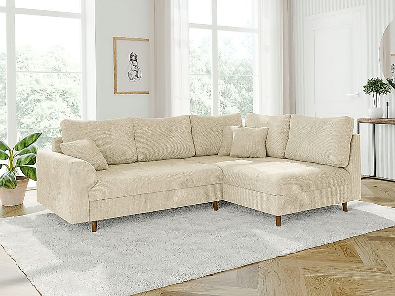 S-Style Möbel Ecksofa Kristian mit Holzfüßen günstig online kaufen