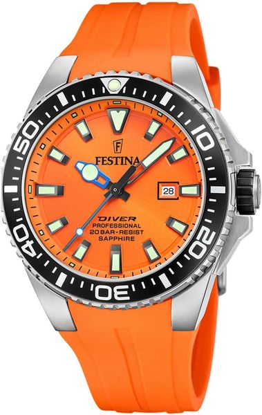 Festina Taucheruhr F20664/4 – Orange, Silikonband, günstig online kaufen