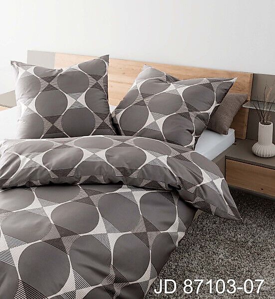 Janine Janine Mako-Satin Bettwäsche J. D. 87103 taupe Größe:  200x200 cm + günstig online kaufen