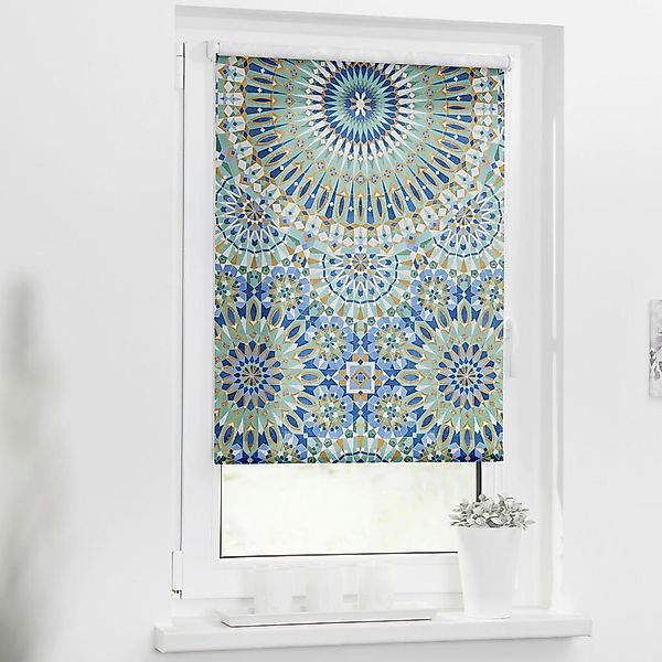 Verdunkelungsrollo Orientalisch blau B/L: ca. 80x150 cm günstig online kaufen