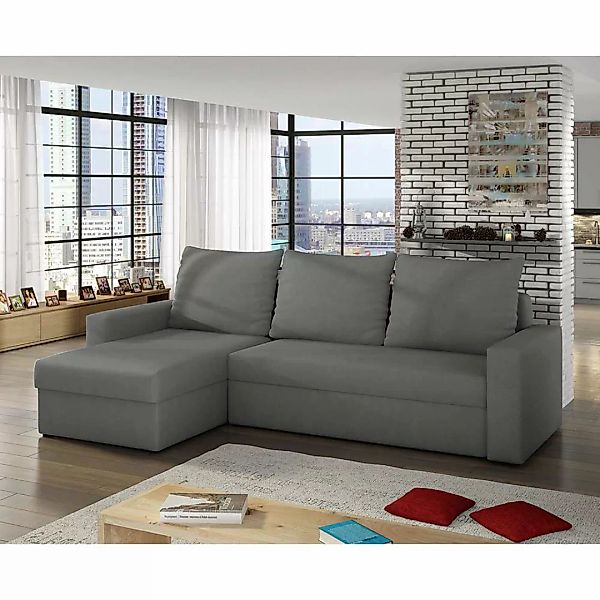 Sofa Schlafsofa in Grau aus Velours günstig online kaufen