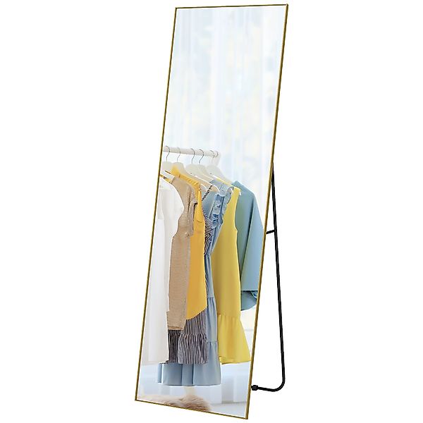 HOMCOM Großer rechteckiger Ganzkörperspiegel, 50 x 160 cm - Standspiegel, W günstig online kaufen