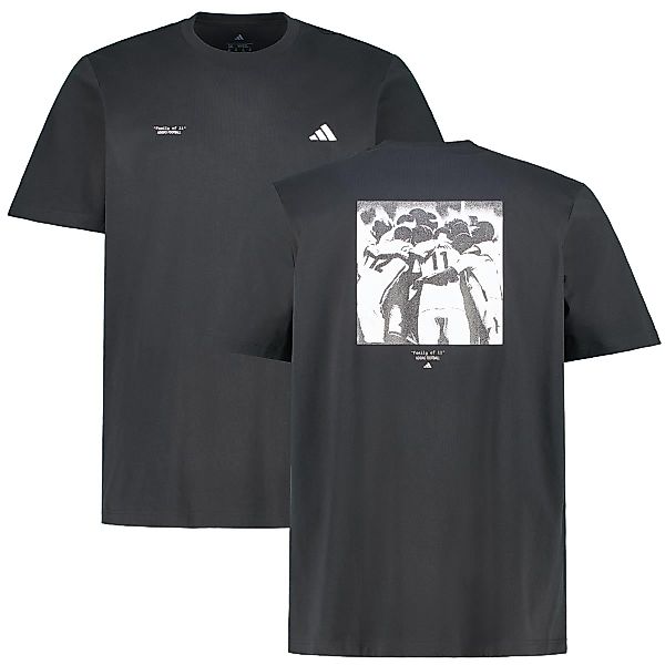adidas T-Shirt mit Print auf Vorder- und Rückseite Farbe schwarz Größe: 4XL günstig online kaufen