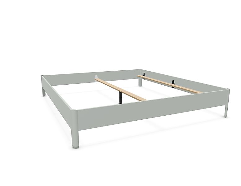 NAIT Doppelbett farbig lackiert Lichtergrau 200 x 220cm Ohne Kopfteil günstig online kaufen