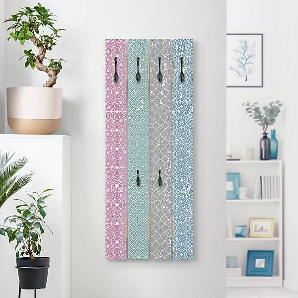 Wandgarderobe Holzpalette Shabby Pattern Pastell günstig online kaufen