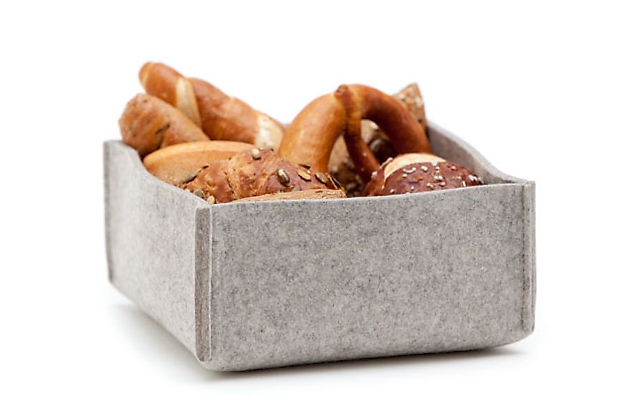 Filz Brotkorb mit Einlegeboden 22,5x22,5x10cm walnuss 29 günstig online kaufen