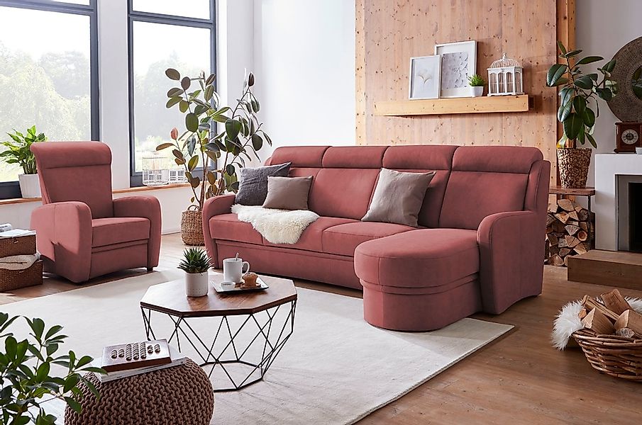 VILLA BECK Ecksofa "Varese L-Form", (2 St.), Kopfteilverstellung, wahlweise günstig online kaufen