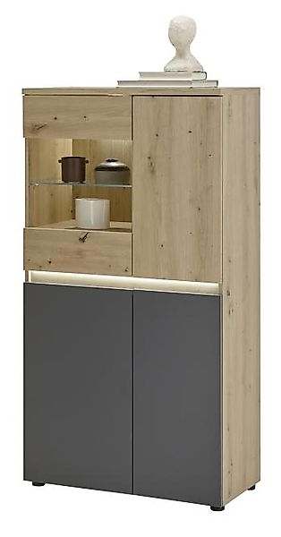 Highboard inkl. Beleuchtung LILLE von Bega HBZ Artisan Eiche/ Anthrazit günstig online kaufen