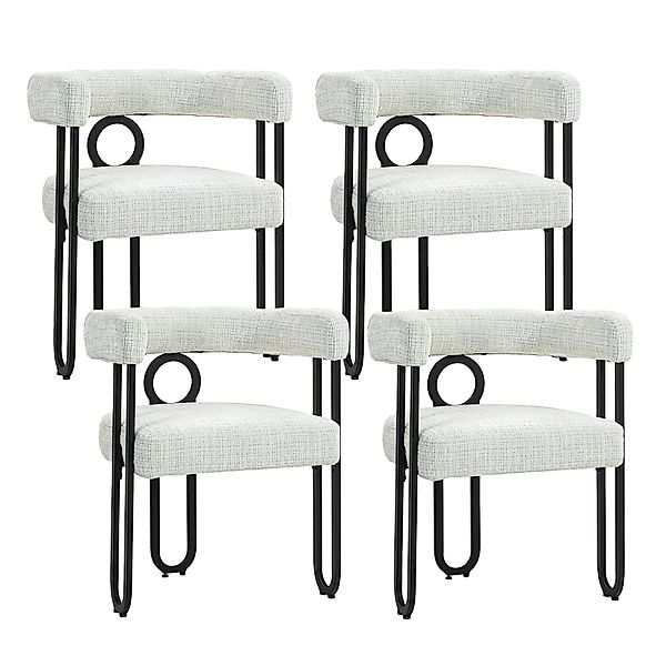 LVHOM Gartenstuhl Retro-Ring Metall 2-/4-/6er-Set, Chenille/PU günstig online kaufen