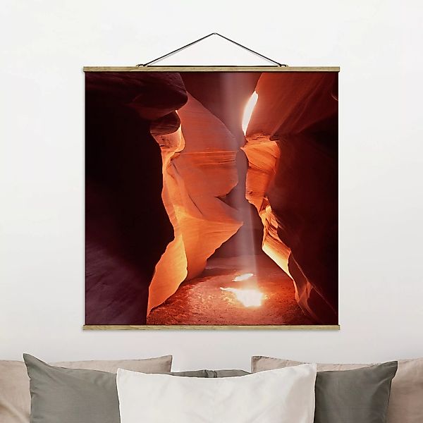 Stoffbild - Quadrat Lichtschacht im Antelope Canyon günstig online kaufen