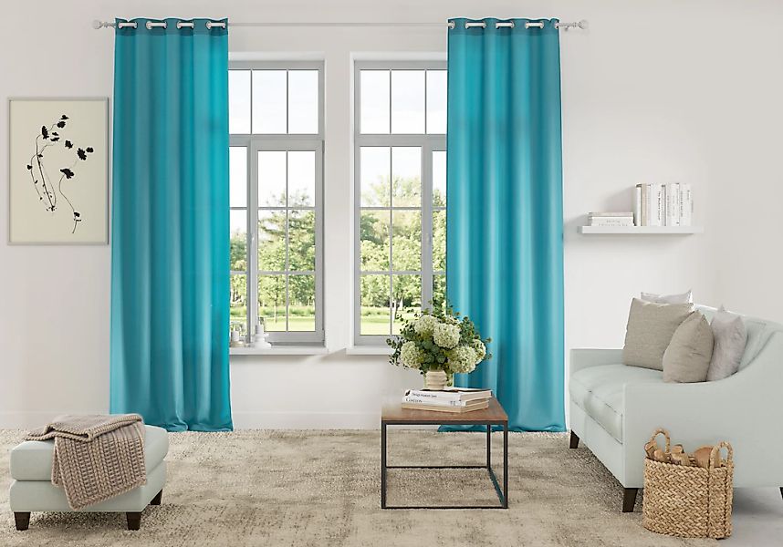 OTTO home Vorhang "Parry" Ösen 2 Stk. tlg. 2-er Set, blickdicht, monochrom, günstig online kaufen