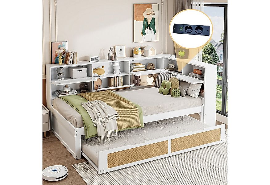 Merax Daybett (1 tlg), Tagesbett 90x200cm mit Ausziehbett 90x190cm, Staufäc günstig online kaufen
