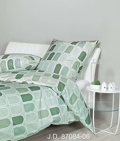 Janine Janine Mako-Satin Bettwäsche J.D. 87084 grün Größe:  240x220 cm + 2x günstig online kaufen