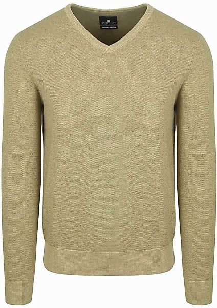 State Of Art Pullover Structure V-Ausschnitt Grün - Größe M günstig online kaufen