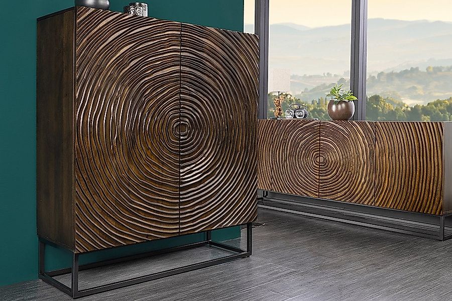 riess-ambiente Highboard ZEN CIRCLES 120cm dunkelbraun / schwarz (Einzelart günstig online kaufen