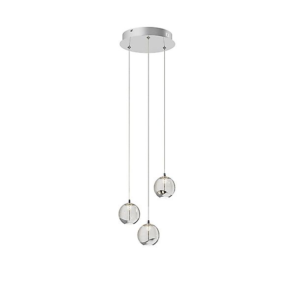 Lucande LED Pendelleuchte Hayley 9624367 Modern in Transparent aus Glas 3-f günstig online kaufen