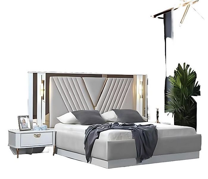 JVmoebel Bett Doppelbett Betten Möbel Einrichtung Schlafzimmer Möbel Beleuc günstig online kaufen