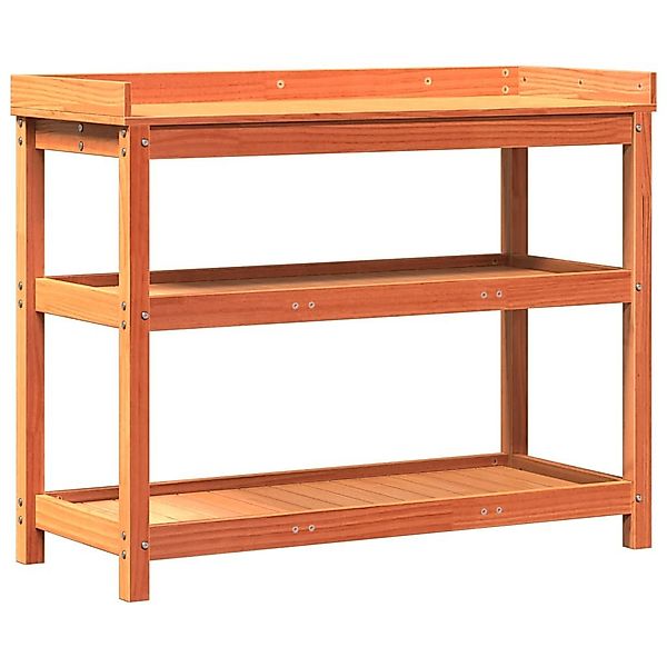 vidaXL Blumenständer Pflanztisch mit Ablagen Braun günstig online kaufen