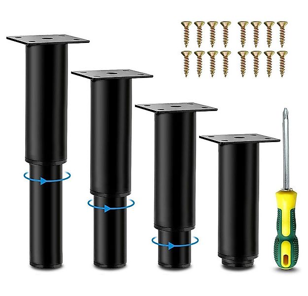 NUODWELL Möbelfuß 4 Stück Möbelbeine, 18–30 cm höhenverstellbar, geeignet f günstig online kaufen