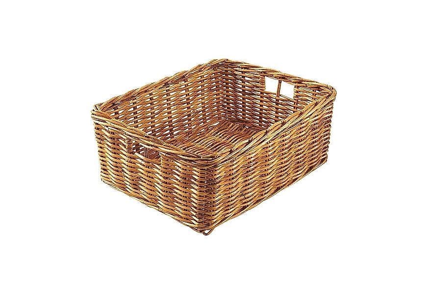 Kobolo Aufbewahrungskorb Rattankorb Regalkorb Rattan lacak eckig Größe S günstig online kaufen