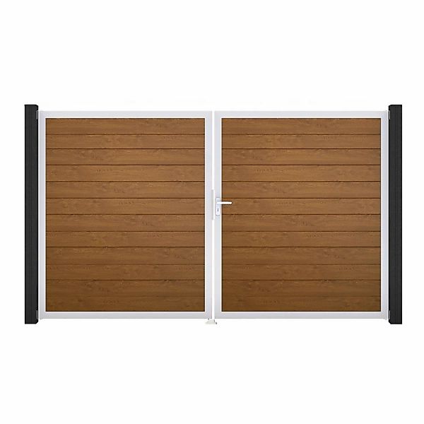 GroJa Tor 2-flg. Basicline Schmal Golden Oak EV1 306 cm x 180 cm DIN Rechts günstig online kaufen