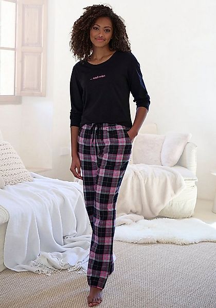 Vivance Dreams Pyjama (2 tlg) aus kuschelig weichem Flanell günstig online kaufen