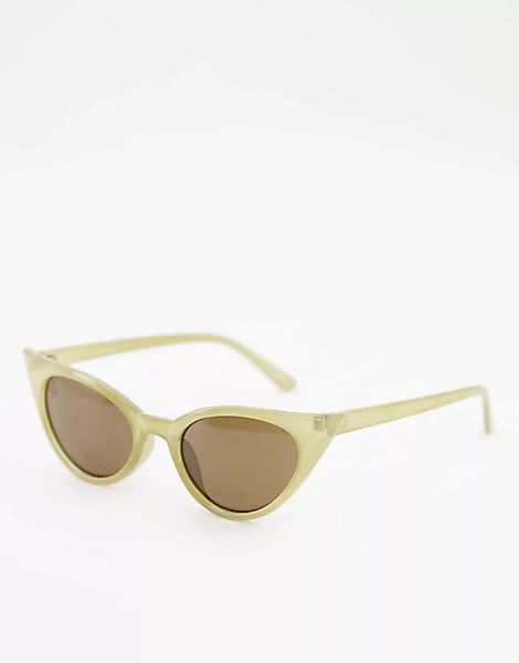 Jeepers Peepers – Cat-Eye-Sonnenbrille für Damen in Grün mit getönten Gläse günstig online kaufen