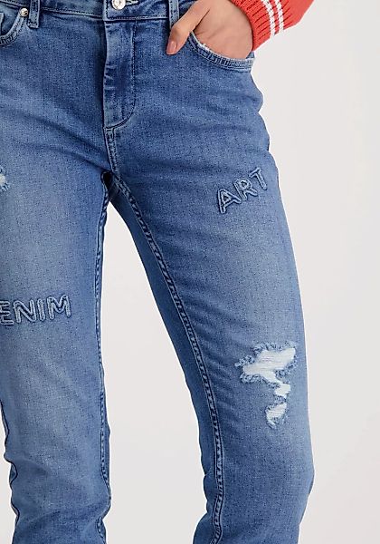 Monari Slim-fit-Jeans im Destroyed-Look günstig online kaufen
