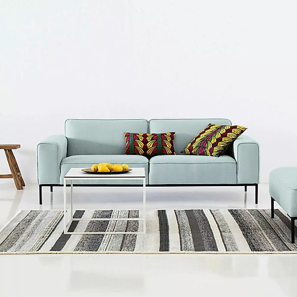 home24 Studio Copenhagen Sofa Ampio 3-Sitzer Mint-Grün Webstoff 205x77x93 c günstig online kaufen