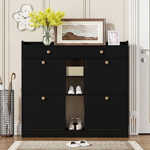 Merax Schuhschrank mit 4 Klapptüren, 2 günstig online kaufen