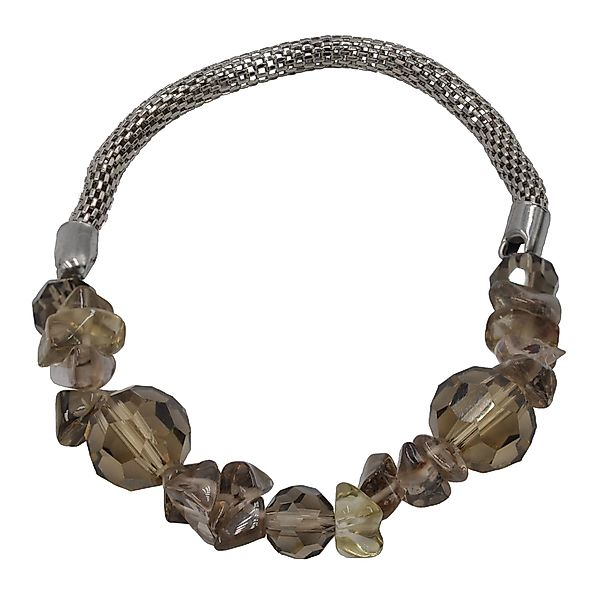 Steuer Armband Stretch silberfarben mit Rauchquarz günstig online kaufen