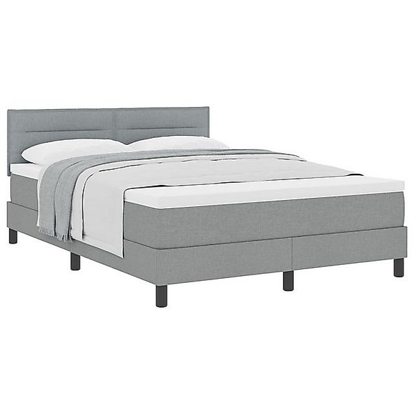 vidaXL Bett Boxspringbett mit Matratze Hellgrau 160x200 cm Stoff (1-tlg) günstig online kaufen