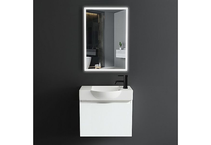 Alpenberger Badmöbel-Set Waschbecken mit Unterschrank 55 cm Breit, (Waschti günstig online kaufen