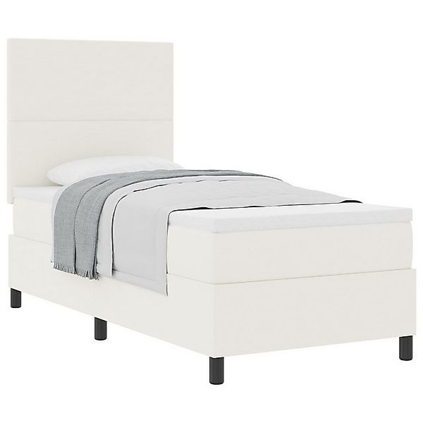 vidaXL Bett Boxspringbett mit Matratze Elfenbein Einzel Cordstoff (1-tlg) günstig online kaufen