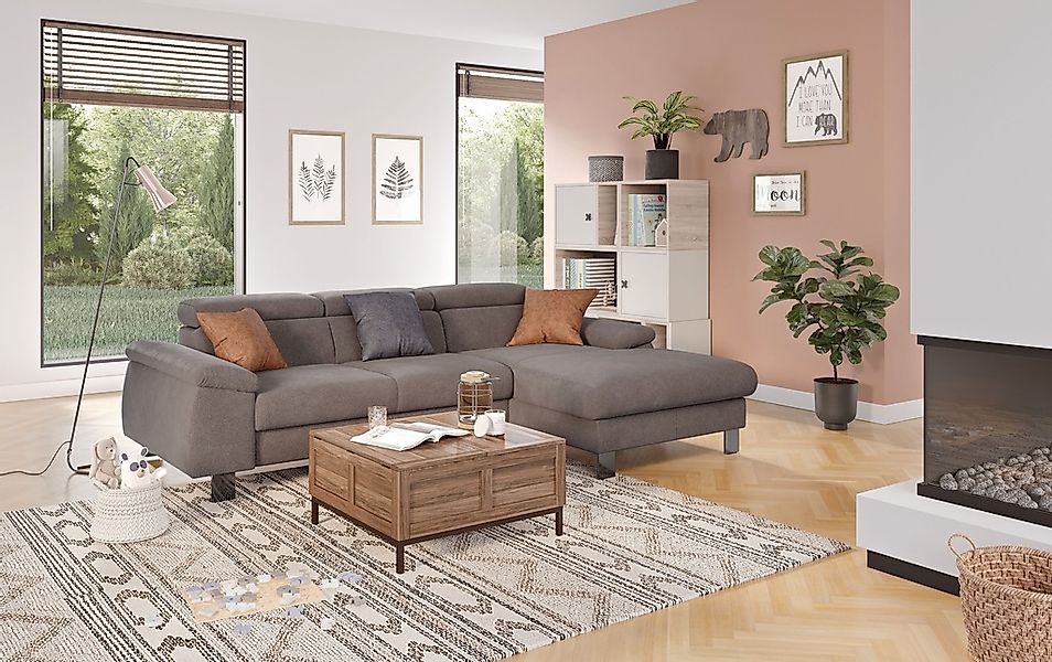 COTTA Ecksofa "Komaris L-Form, B: 244 cm" mit Kopfteilverstellung, optional günstig online kaufen