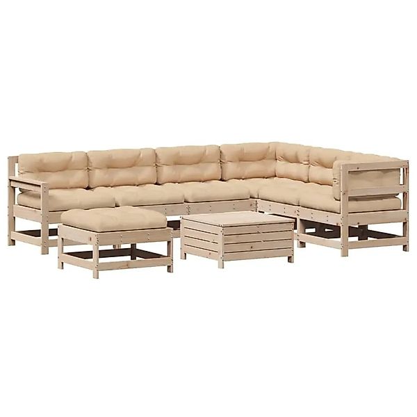 vidaXL 8-Tlg Garten-Lounge-Set mit Kissen Massivholz Kiefer 3250608 günstig online kaufen