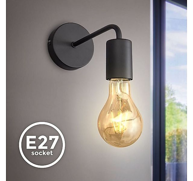 B.K.Licht Wandleuchte Wandlampe Vintage Industrial Design Rund E27 Stahl - günstig online kaufen