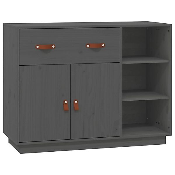 vidaXL Sideboard Grau 98,5x40x75 cm Massivholz Kiefer 820139 günstig online kaufen